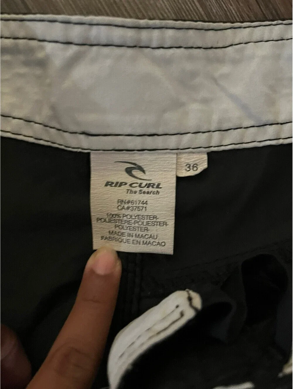 VTG Rip Curl Black Grid Board Shorts Sz 34 Y2K Baggy Grunge